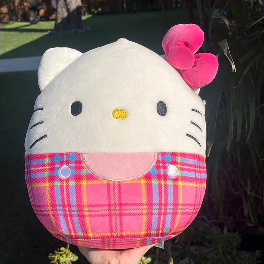 Hello Kitty Plush with Pink Plaid